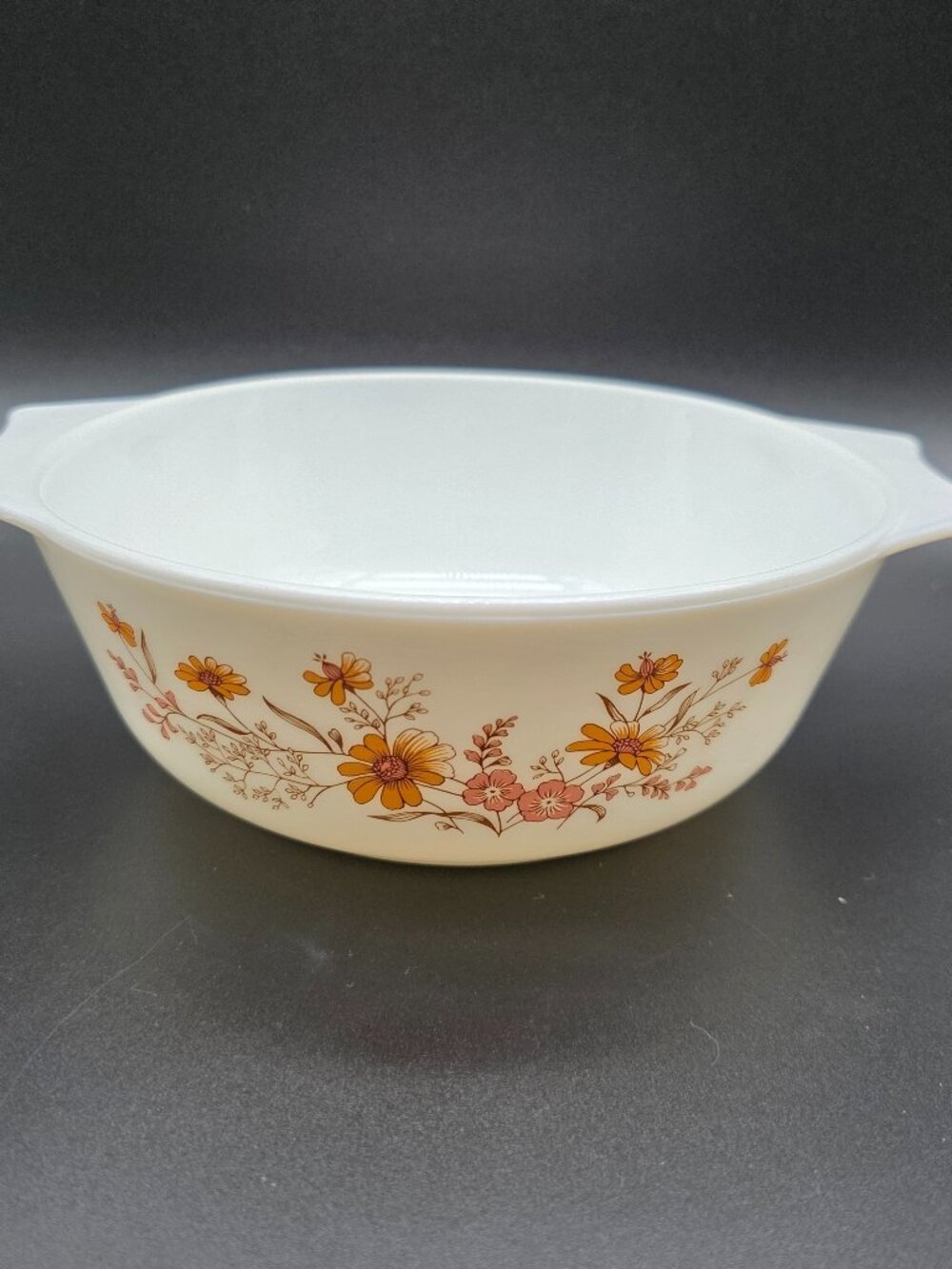 Vintage English PYREX Country Autumn Casserole Dish - 8 inch Diameter #5704